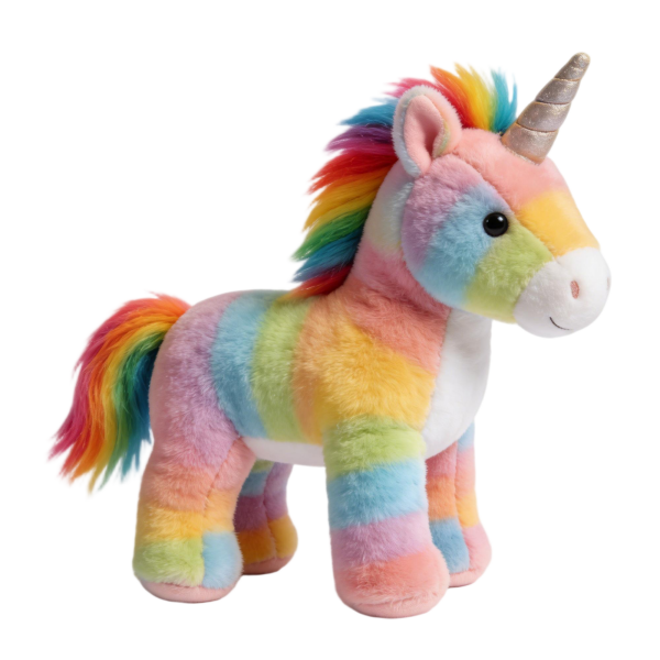 Colorful Rainbow Striped Unicorn Plush Soft Stuffed Animal(18 Inches)