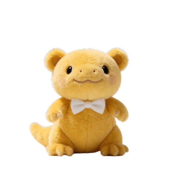 Yellow Bowtie Axolotl Plush - Cute Soft Stuffed Animal for Gifts