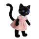 Stylish Black Cat Plush Toy in Pink Dress Soft Stuffed Animal(24 Inches)