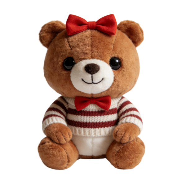 Stylish Brown Teddy Bear Plush Toy with Sweater & Bows(18 Inches)