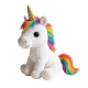 White Unicorn Plush Toy with Rainbow Mane & Gold Horn(18 Inches)