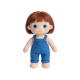Cute Girl Plush Doll in Blue Overalls Soft Stuffed Toy(24 Inches)