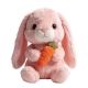 Adorable Pink Bunny Plush Toy Holding Carrot Soft Stuffed Animal(15 Inches)