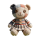 Rustic Patchwork Teddy Bear Plush Toy with Striped Dress(15 Inches)